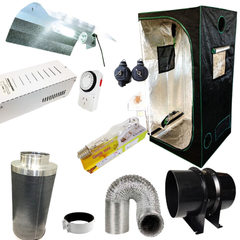 1x1x2m Grow Tent with 600W MH Ballast, Aluminium Light and Carbon Filter Fan-Off Grid Living Supplies