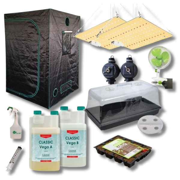 1x1x2m Grow Tent with LED Grow Light, Clip Fan and Growing Accessories-Off Grid Living Supplies