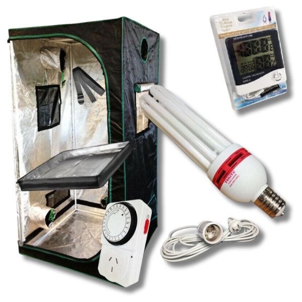 1x1x2m Mylar Grow Tent with 14000K CFL Energy Saving Light-Off Grid Living Supplies