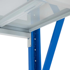 2-Layer 2m Work Bench 200kg Capacity per Shelf - Grey / Blue-Off Grid Living Supplies Australia