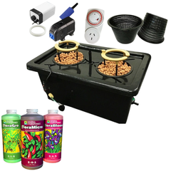 2 Mesh Pot 50L DWC Watering System with Feeding Pump and Aeroponics-Off Grid Living Supplies