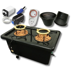 2 Mesh Pot DWC Watering System with Irrigation Pump, Air Pump and Timer-Off Grid Living Supplies