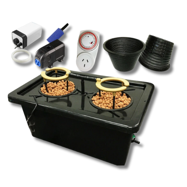 2 Mesh Pot Watering System 50L with Irrigation Pump, Air Pump and Timer-Off Grid Living Supplies