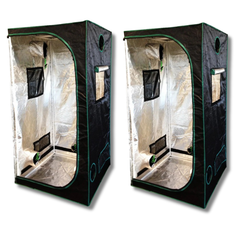2 Pack 0.8x0.8x1.6m Mylar Grow Tents with Metal Connectors and Windows-Off Grid Living Supplies