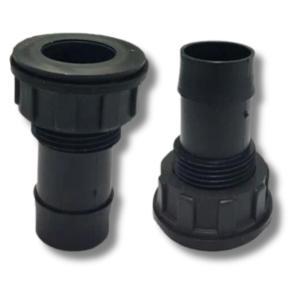 2 Pack 25mm Barbed Tub Outlet Fittings for Flood & Drain Trays-Off Grid Living Supplies