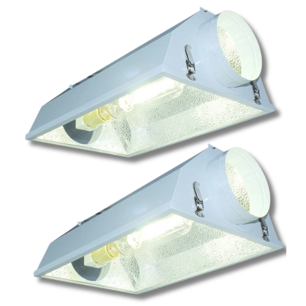 2 Pack High Reflection Glass Panel Air Cooled Hood 6 Inch HPS / MH / CFL / LED Grow Reflector-Off Grid Living Supplies
