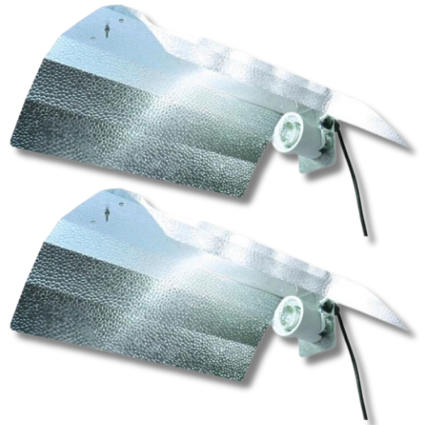 2 Pack Large Aluminium Wing Reflectors 650x550mm for HPS / MH / CFL Grow Lights-Off Grid Living Supplies