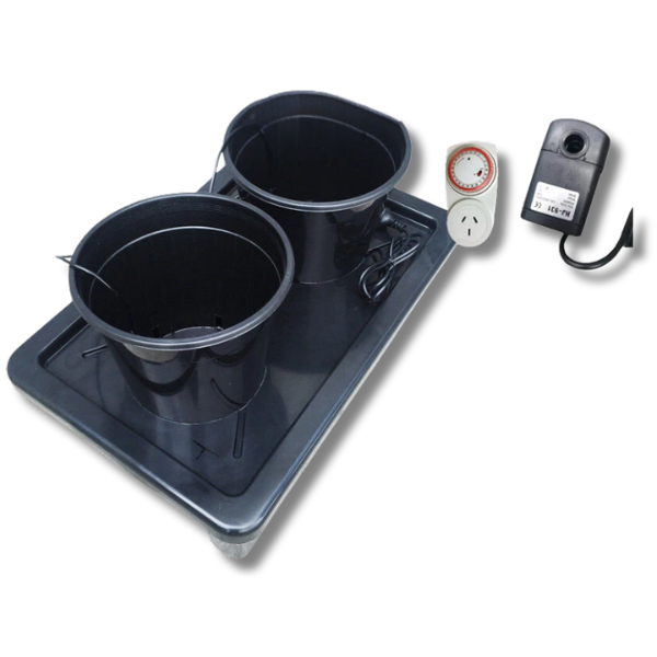 2 Pot Water Dripping System with Pump and Irrigation Set-Off Grid Living Supplies