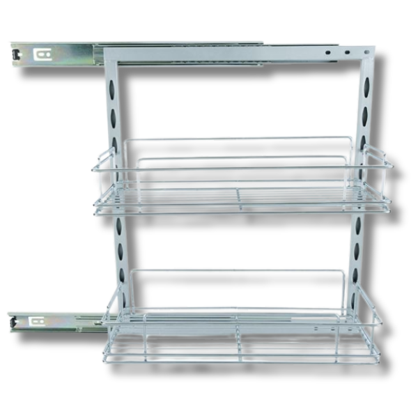 2 x 110mm Baskets & Rollout Pantry-Off Grid Living Supplies Australia