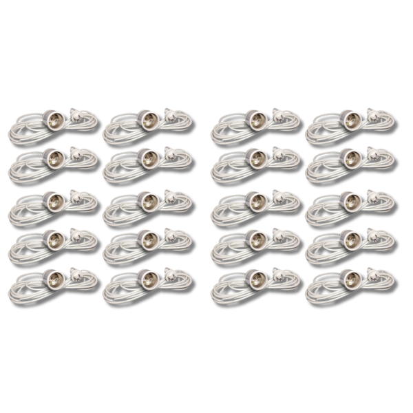 20 Pack Ceramic CFL Grow Light Holders E39 / E40 Base with Hook-Off Grid Living Supplies