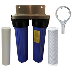 20" x 2.5" Spun Sediment Water Filters x2 with 5uM Carbon Reverse Osmosis Pre-Filter-Off Grid Living Supplies Australia