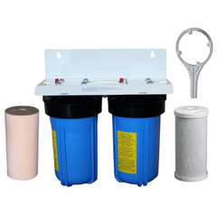 20" x 2.5" Spun Sediment Water Filters x2 with 5uM Carbon Reverse Osmosis Pre-Filter-Off Grid Living Supplies Australia