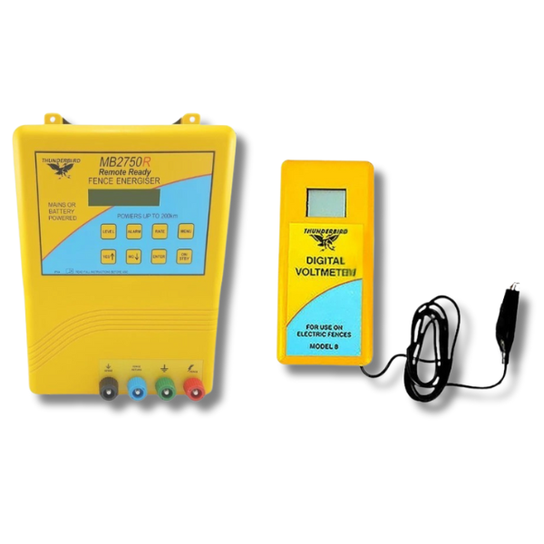 200km 240V + 12V Electric Fence Energiser with Volt Tester & Fault Finder - Thunderbird-Off Grid Living Supplies Australia