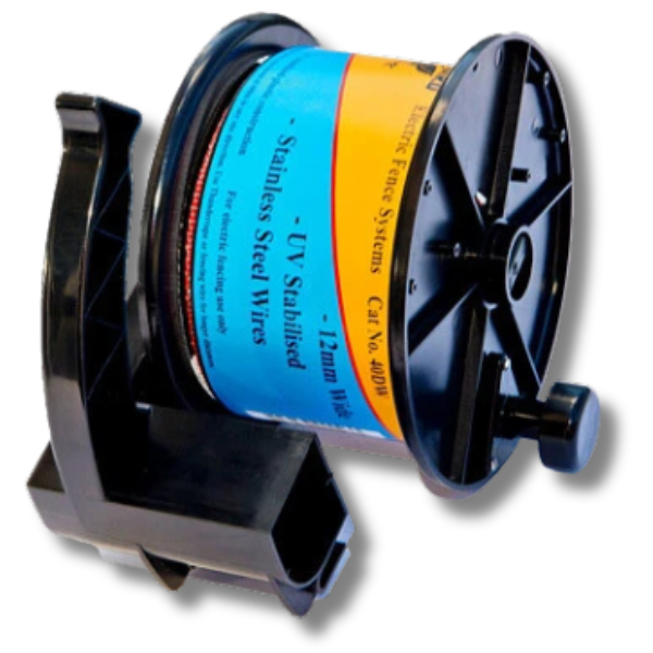 200m 12mm Poly Tape Preloaded Wind-Up Reel for Electric Fence - Thunderbird-Off Grid Living Supplies Australia