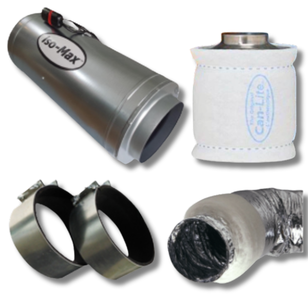 200mm Inline Fan with Carbon Filter Ventilation System Kit-Off Grid Living Supplies