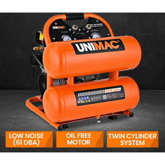 20L Twin Tank 116PSI Silent Oil-Free Portable Electric Air Compressor