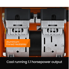 20L Twin Tank 116PSI Silent Oil-Free Portable Electric Air Compressor