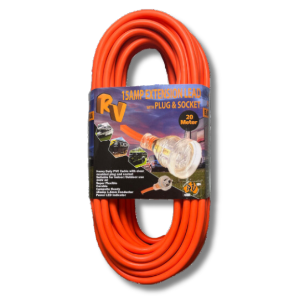 20M 15Amp Extension Lead-Off Grid Living Supplies Australia