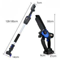 20V Cordless Convertible Mini Pole Saw Kit with Telescopic Handle, Battery & Fast Charger