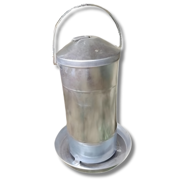 20kg Galvanised Poultry Suspension Feeder for Grain & Pellets-Off Grid Living Supplies Australia