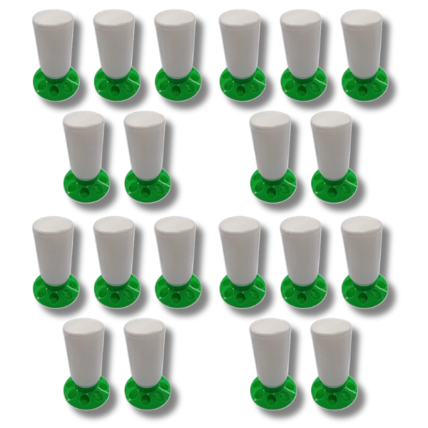 20x 1.0kg Poultry Chick Feeders with 8 Holes for Seed, Grain & Starter Pellets-Off Grid Living Supplies Australia