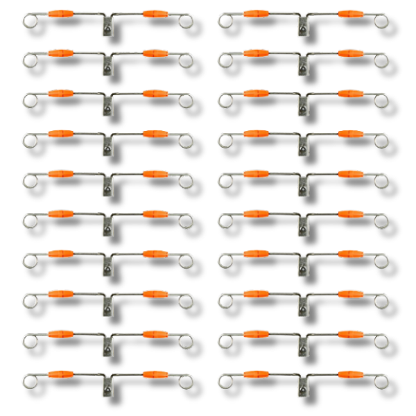 20x 260mm Double Livetip Lockset Offset Insulators for Electric Fence Tape, Cord & Wire-Off Grid Living Supplies Australia