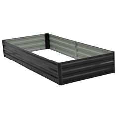 210 x 90 x 30cm Galvanized Steel Garden Bed - Black-Off Grid Living Supplies Australia