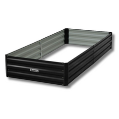 210 x 90 x 30cm Galvanized Steel Garden Bed - Black-Off Grid Living Supplies Australia