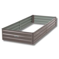 210 x 90 x 30cm Galvanized Steel Garden Bed - Grey-Off Grid Living Supplies Australia