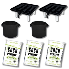 22" Run-Off Tray Grow System Kit with Fabric Pots and Coco Perlite-Off Grid Living Supplies