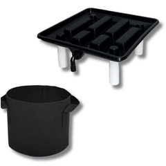 22" Run Off Tray Hydroponic Grow System Kit with Fabric Pots-Off Grid Living Supplies