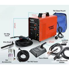 220 Amp 3-in-1 MIG / MMA / TIG Multi-Process Inverter Welder Gas / Gasless Stick - 15A Plug
