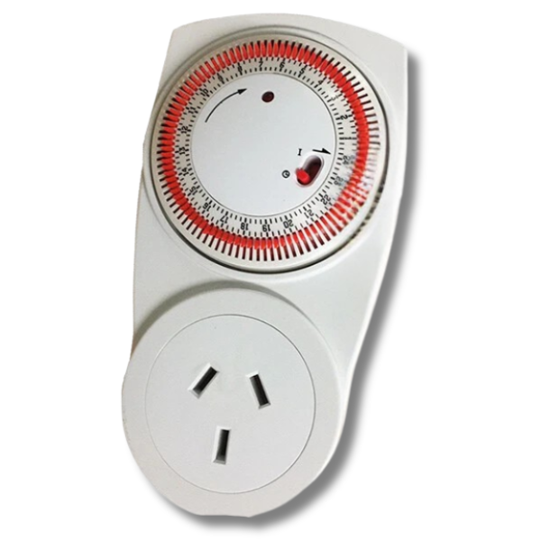 24-Hour Heavy Duty 10A Timer Switch for Hydroponics Grow Lights & Fans 240V 2400W-Off Grid Living Supplies