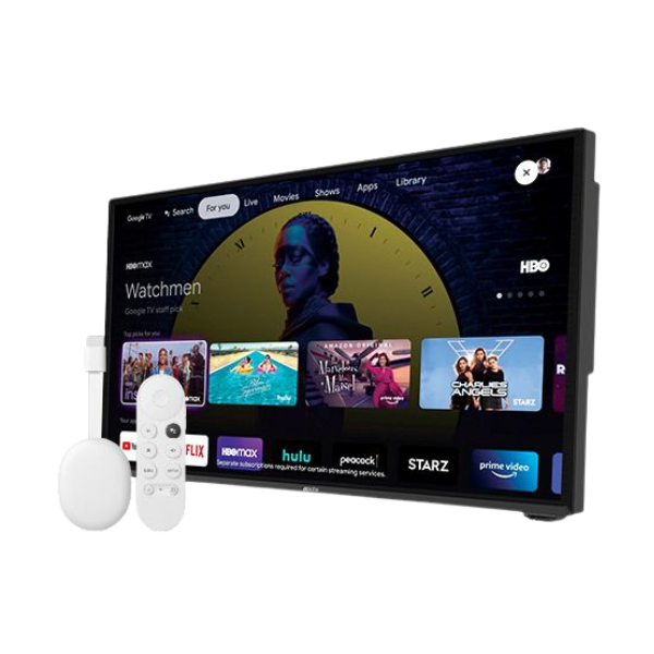 24 Inch TV Includes Chromecast With Google TV 12 / 24V For Caravan & RVs-Off Grid Living Supplies Australia