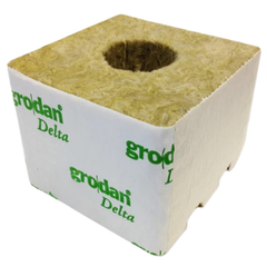 24 Pack Rockwool Blocks 100x100mm with Hole 8G - Grodan-Off Grid Living Supplies