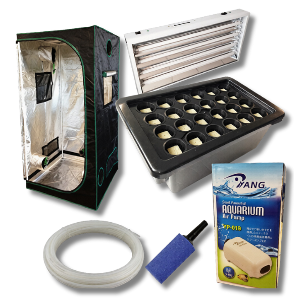 24 Pot Aeroponics System with T5 2700K Mirror Shade Light & 80cm Grow Tent-Off Grid Living Supplies