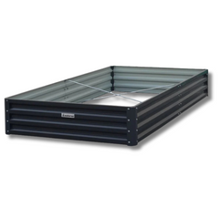240 x 120 x 30cm Galvanized Steel Garden Bed - Black-Off Grid Living Supplies Australia