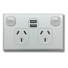 240V 10A Double power point & 2.1A Usb Double Pole-Off Grid Living Supplies Australia