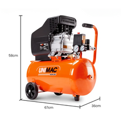 24L 2HP Portable Electric Air Compressor with Direct Drive & 2 Couplers