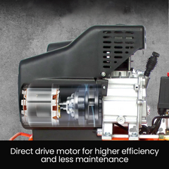 24L 2HP Portable Electric Air Compressor with Direct Drive & 2 Couplers
