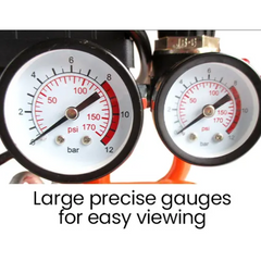 24L 2HP Portable Electric Air Compressor with Direct Drive & 2 Couplers