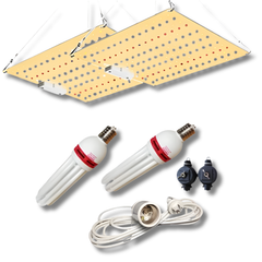 25000K CFL + Dual CFL + 2x 50W LED Panel Grow Light Kit-Off Grid Living Supplies