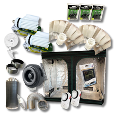2.4m Grow Tent with 2x 250W CFL Large Wing Lights and Complete 6 Inch Ventilation-Off Grid Living Supplies