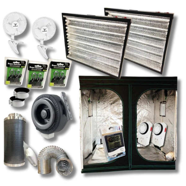 2.4m Grow Tent with T5 288W Fluorescent 2700K 6500K Grow Tubes-Off Grid Living Supplies