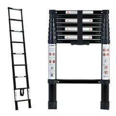 2.6m Foldable Telescopic Ladder + Carry Bag Black-Off Grid Living Supplies Australia
