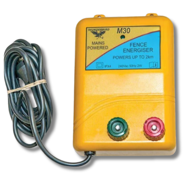 2km M30 Mains Powered Electric Fence Energiser for Livestock & Cattle - Thunderbird-Off Grid Living Supplies Australia