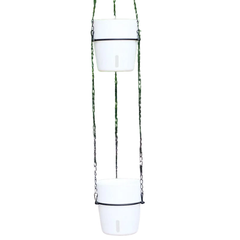2pcs Double-Level Hanging PP Plastic Self-Watering Flower Pots A607-Off Grid Living Supplies