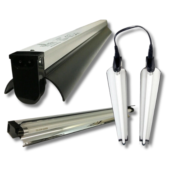 2x 24W T5 Propagation Grow Lights with Nano Reflectors-Off Grid Living Supplies