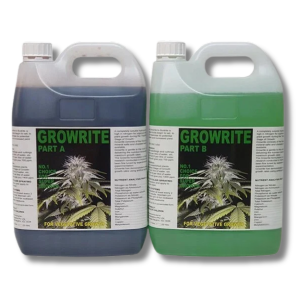 2x 5L A&B Vegetative Growth Nutrient for Hydroponics - Growrite-Off Grid Living Supplies