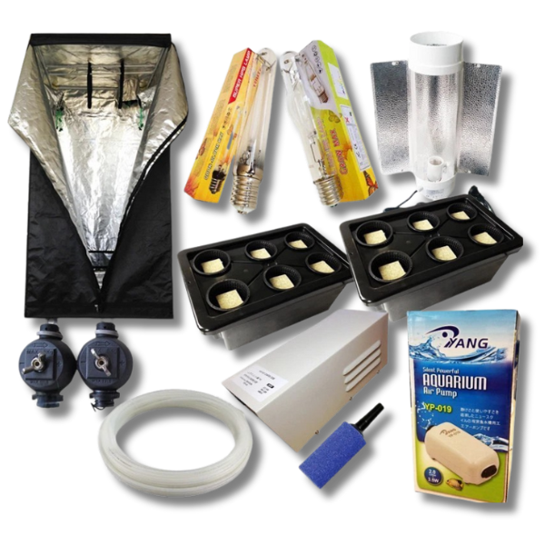 2x 6 Pot Aeroponics Systems with HPS / MH Cooltube Lighting & 600W Ballast in 1.2m Grow Tent-Off Grid Living Supplies